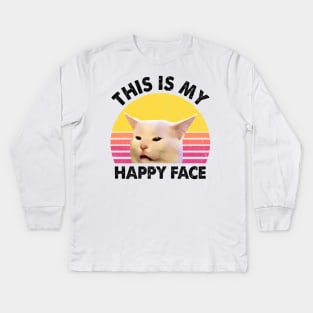 THIS IS MY HAPPY FACE Kids Long Sleeve T-Shirt